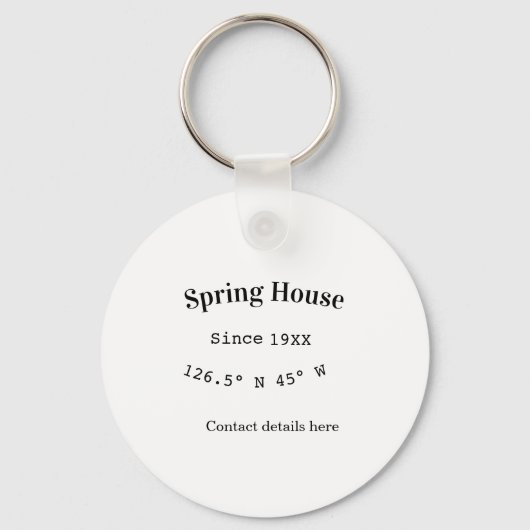 Spring house ets. Date year custom coordinates add Schlüsselanhänger (Vorderseite)