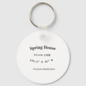Spring house ets. Date year custom coordinates add Schlüsselanhänger (Rückseite)