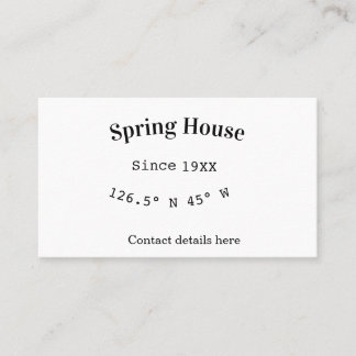 Spring house ets. Date year custom coordinates add Visitenkarte