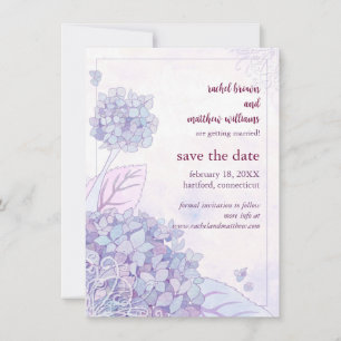 Spring Hydrangea & Wirbel Hochzeit retten das Datu Save The Date