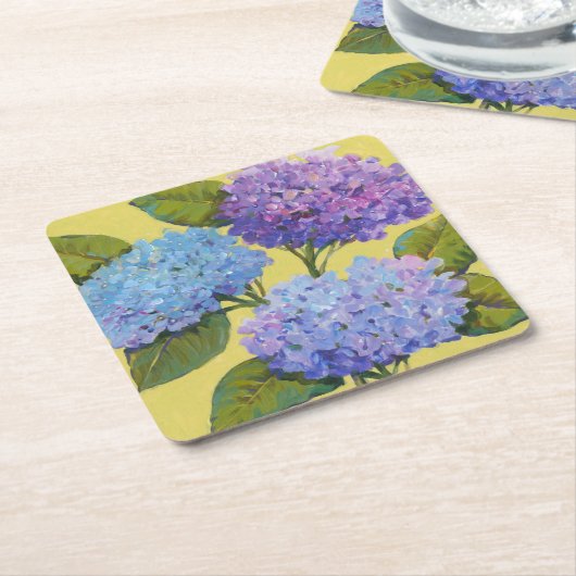 Spring Hydrangeas I Rechteckiger Pappuntersetzer (angewinkelt)