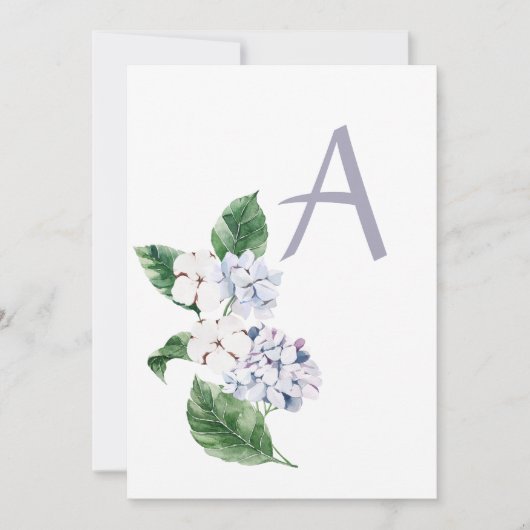 Spring HYRDANGEA mit Buchstaben anpassbar Einladung (Vorderseite)
