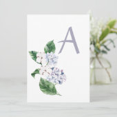 Spring HYRDANGEA mit Buchstaben anpassbar Einladung (Stehend Vorderseite)