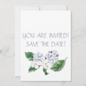 Spring HYRDANGEA mit Buchstaben anpassbar Einladung (Rückseite)