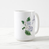 Spring HYRDANGEA mit Buchstaben anpassbar Kaffeetasse (VorderseiteRechts)