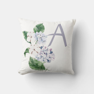 Spring HYRDANGEA mit Buchstaben anpassbar Kissen