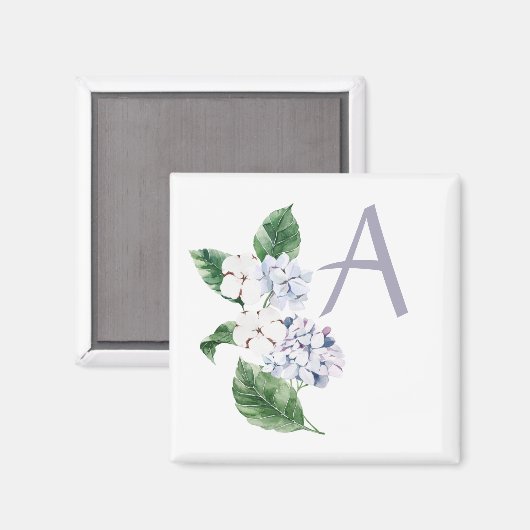 Spring HYRDANGEA mit Buchstaben anpassbar Magnet (Vorderseite/Rückseite)
