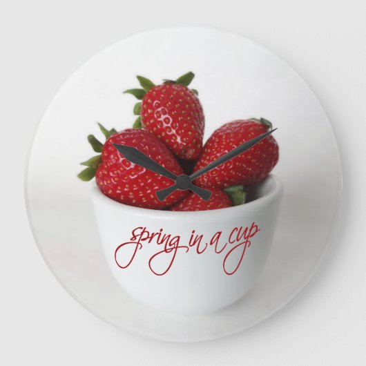 spring in a cup große wanduhr (Vorderseite)