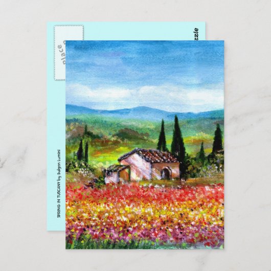 SPRING IN DER TUSKANISCHEN LANDSCHAFT POSTKARTE (Vorne/Hinten)