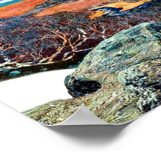 Spring in Lapland, fine art painting Poster (Ecke)