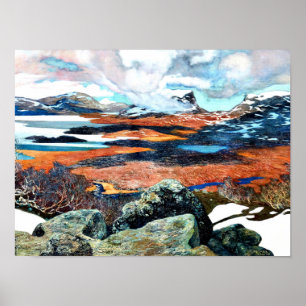 Spring in Lapland, fine art painting Poster
