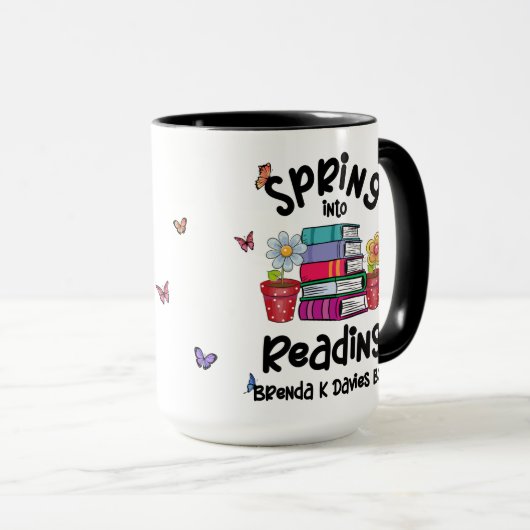 Spring in Reading Brenda K Davies Books Tasse (VorderseiteRechts)