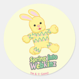 Spring in Webkinz ein! Runder Aufkleber