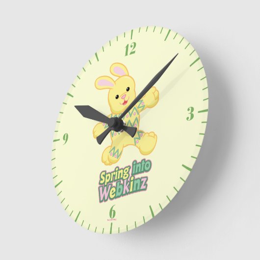 Spring Into Webkinz! Runde Wanduhr (Winkel)