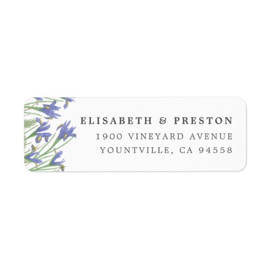 Spring Iris | Aquarellfarbene Rücksendeadresse (Vorne)