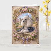 Spring Is In The Air, Poodle Blank Card Karte (Gelbe Blume)