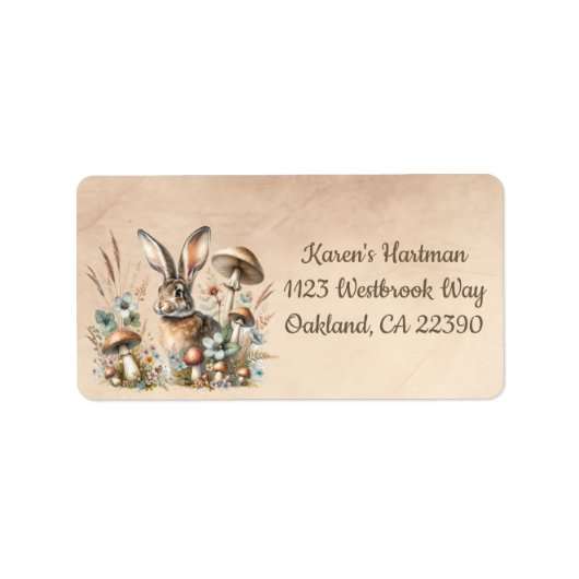 Spring Jack Rabbit Adressaufkleber (Vorne)