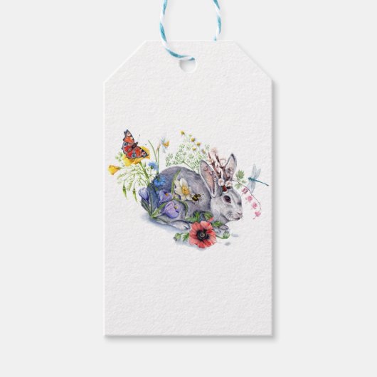 Spring Jackalope Geschenkanhänger (Vorderseite)