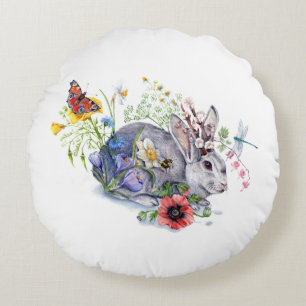 Spring Jackalope Rundes Kissen