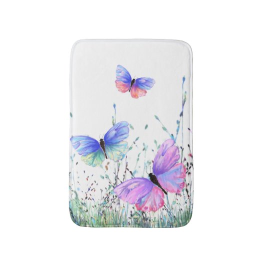 Spring Joy Bath Mat Butterflies Fliegen in der Nat Badematte (Vorderseite Vertikal)