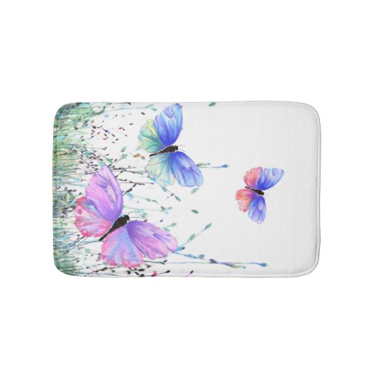 Spring Joy Bath Mat Butterflies Fliegen in der Nat Badematte (Vorderseite)