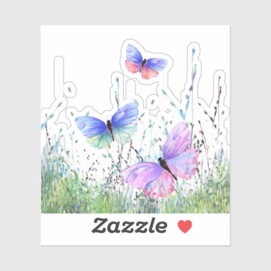 Spring Joy - farbenfrohe Schmetterlinge fliegen in Aufkleber (Blatt)