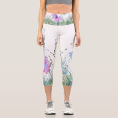 Spring Joy - farbenfrohe Schmetterlinge fliegen in Capri Leggings (Vorderseite)