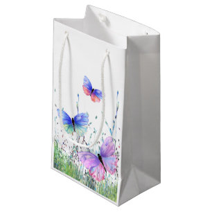Spring Joy - farbenfrohe Schmetterlinge fliegen in Kleine Geschenktüte