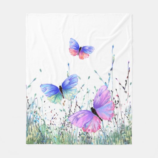 Spring Joy Fleece Blanket Butterflies Flying (Vorderseite)