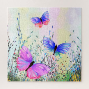 Spring Joy Flying Butterflies Jigsaw Puzzle