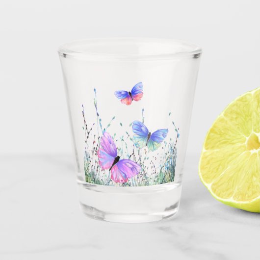 Spring Joy Shot Glass Butterflies fliegen in der N Schnapsglas (Vorderseite)