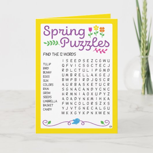 Spring Kids Puzzles Activity Card Karte (Vorderseite)
