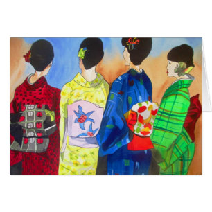 Spring Kimono Japanisch Geisha Aquarellkunst