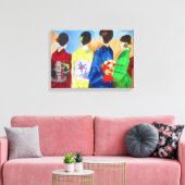 Spring Kimono Japanisch Geisha Aquarellkunst Leinwanddruck (Insitu (Wohnzimmer))