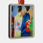 Spring Kimono Japanisch Geisha Art Ornament Aus Metall (Rechts)