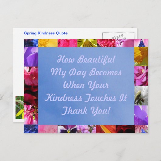 Spring Kindness Postcard Postkarte (Vorne/Hinten)