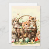 Spring Kitten Oaster Basket Feiertagskarte (Vorne/Hinten)