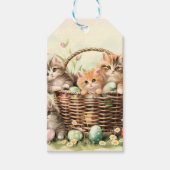 Spring Kitten Oaster Basket Geschenkanhänger (Vorderseite)