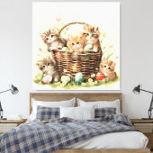Spring Kitten Oaster Basket Leinwanddruck (Insitu (Schlafzimmer))