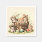 Spring Kitten Oaster Basket Serviette (Vorderseite)