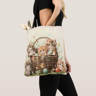Spring Kitten Oaster Basket Tasche