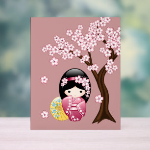 Spring Kokeshi Doll Niedlich Japanisch Geisha Girl Acrylschild