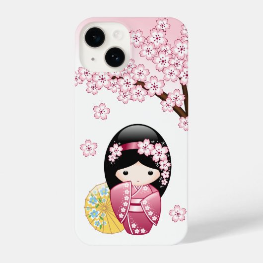 Spring Kokeshi Doll - Niedlich Japanisch Geisha iPhone Hülle (Rückseite)