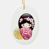 Spring Kokeshi Doll - Niedlich Japanisch Geisha Keramik Ornament (Hinten)