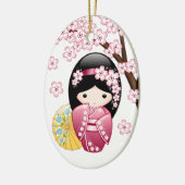 Spring Kokeshi Doll - Niedlich Japanisch Geisha Wh Keramik Ornament (Links)