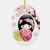 Spring Kokeshi Doll - Niedlich Japanisch Geisha Wh Keramik Ornament (Vorne)
