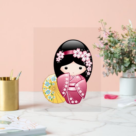 Spring Kokeshi Doll - Niedliches japanisches Geish Acrylschild (Hochzeit)