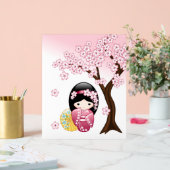 Spring Kokeshi Doll - Niedliches japanisches Geish Acrylschild (Hochzeit)