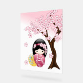 Spring Kokeshi Doll - Niedliches japanisches Geish Acrylschild (Winkel)