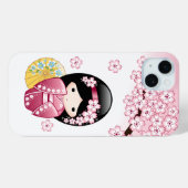 Spring Kokeshi Doll - Niedliches japanisches Geish Case-Mate iPhone Hülle (Rückseite (Horizontal))